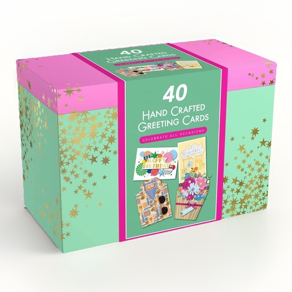 All Star Other - All Occasion Greeting Cards Collection with Envelopes & Storage Box, 40-count